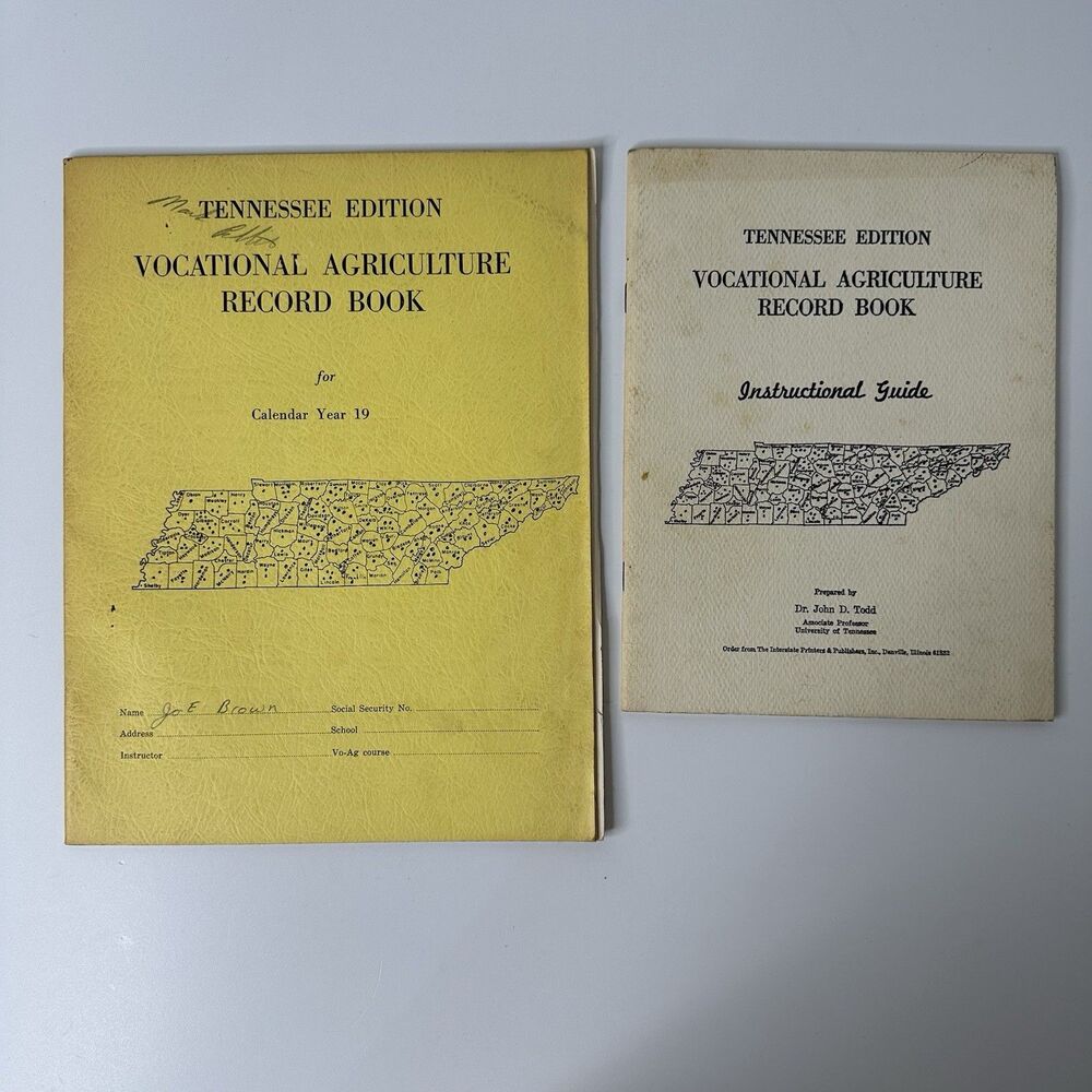 Vtg Vocational Agriculture Record Book & Instructional Guide Tennessee Edition